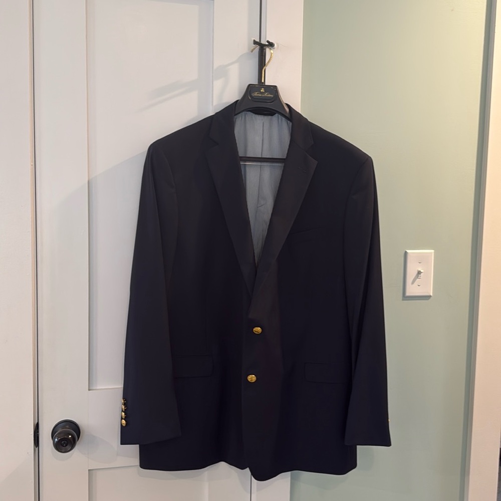 NEW Brooks Brothers Mens Navy Blue Explorer Regent Fit Navy Blue Blazer 50 Large